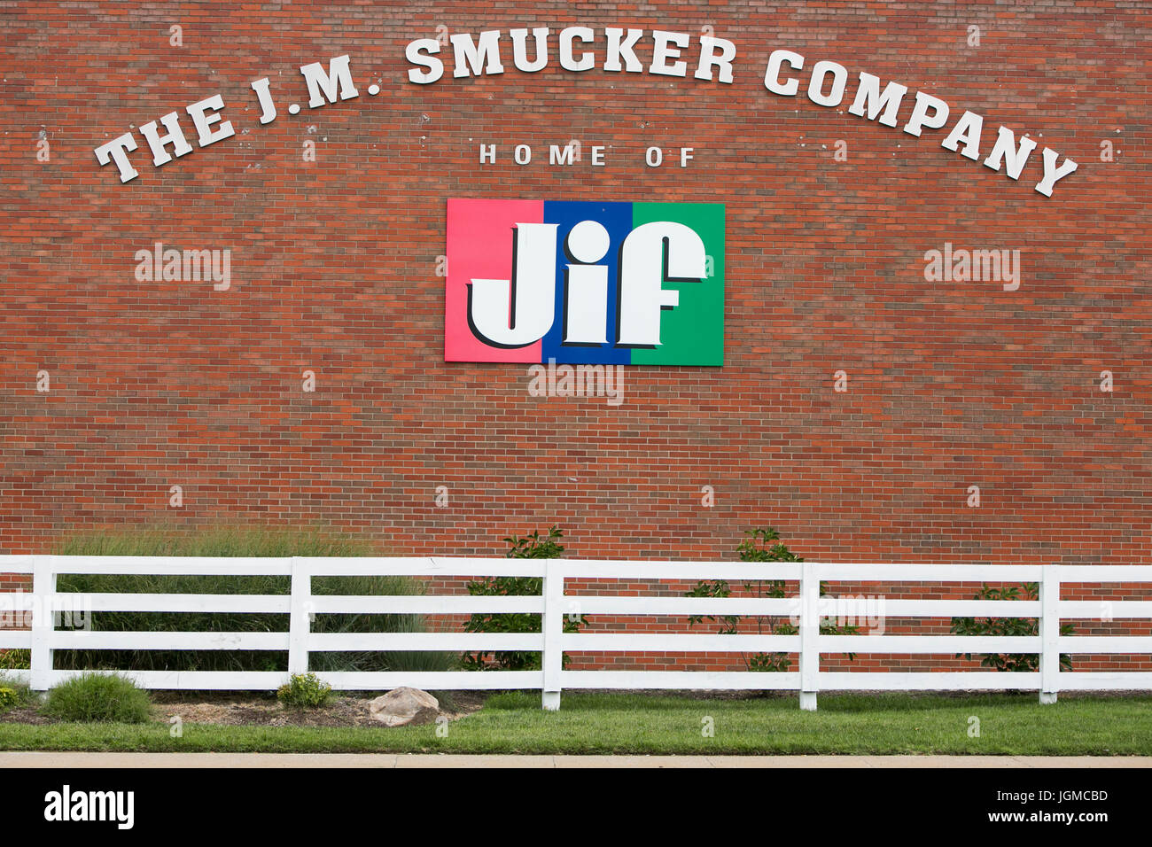 A logo sign outside of The J. M. Smucker Company Jif Peanut Butter