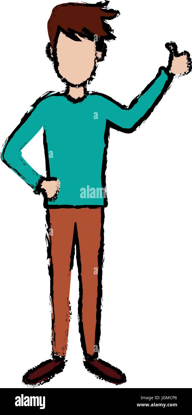 standing young man character gesturing cheerful people Stock Vector ...