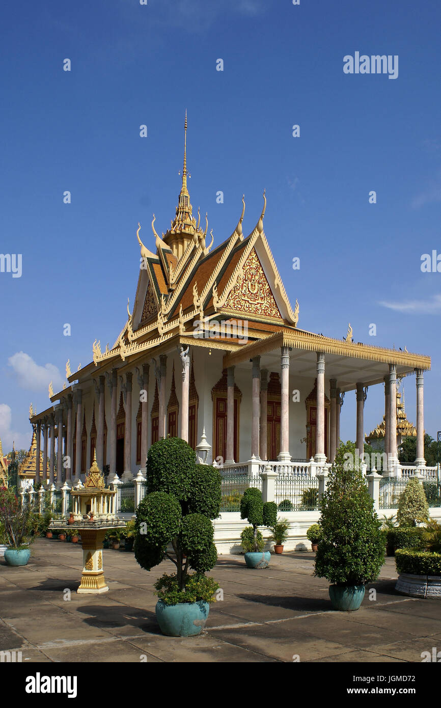 The Silver Pagoda, The silver pagoda in Pnom Penh, Die silberne Pagode in Pnom Penh Stock Photo