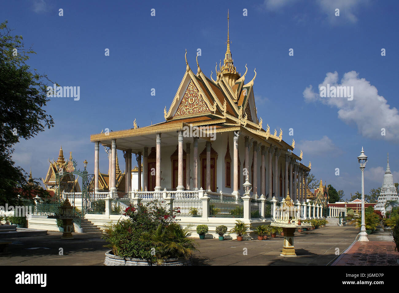 The Silver Pagoda, The silver pagoda in Pnom Penh, Die silberne Pagode in Pnom Penh Stock Photo