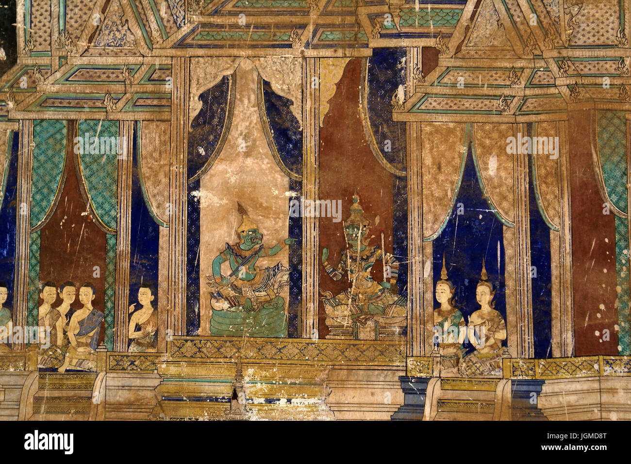 Cambodia, painting in the royal palace in Pnom Penh, , Kambodscha, Malerei im koeniglichen Palast in Pnom Penh Stock Photo