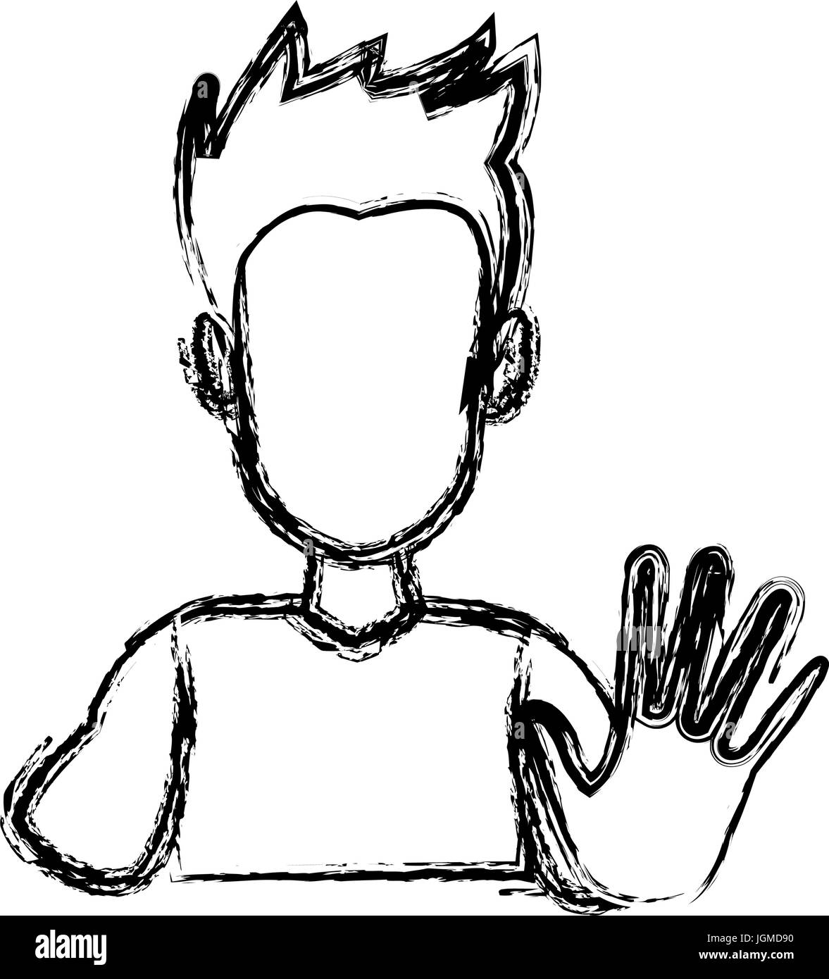 portrait funny guy cartoon young people profile Stock Vector Image