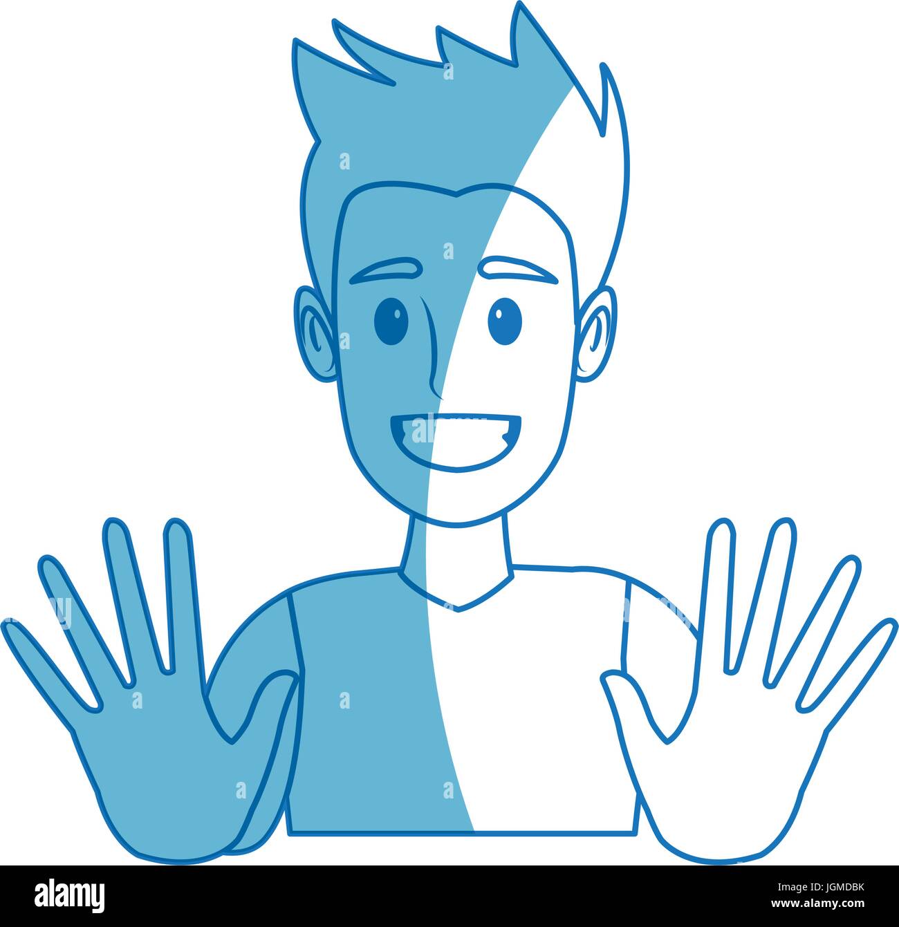 Portrait funny guy cartoon young people profile Vector Image