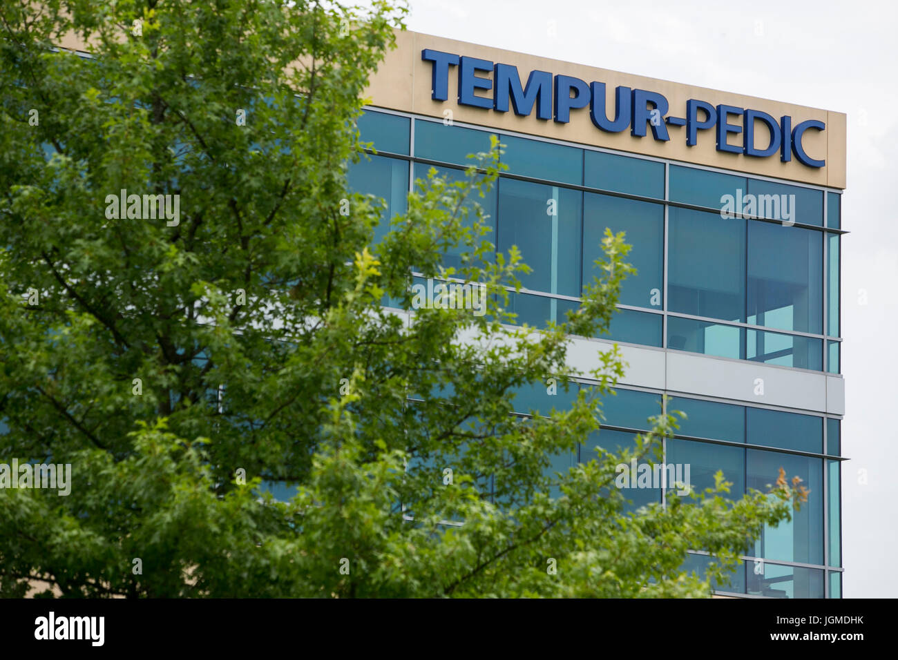 A logo sign outside of the headquarters of Tempur Sealy International