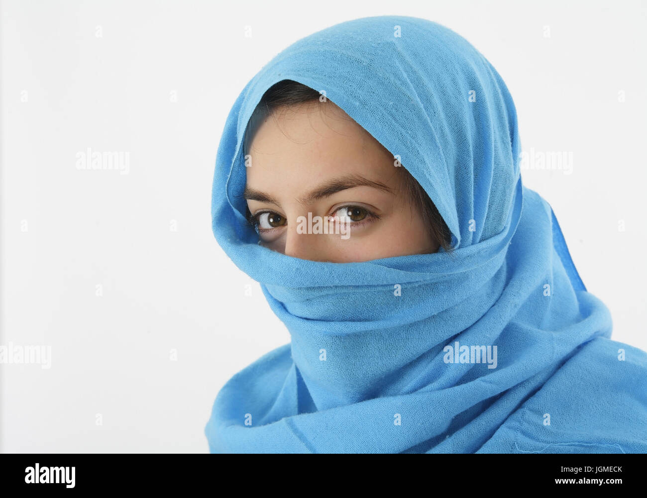 Woman veils - Woman disguised, Frau verschleiert - Woman disguised Stock Photo