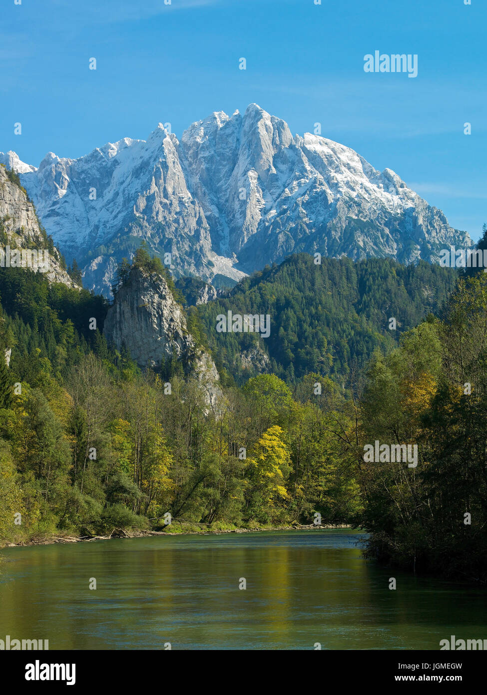 Ges?useeingang, river Enns, tallness ?dstein (2335m), Austria, Styria, Weng, Ges?use national park - Peak of of tallness ?dstein, river Enns, Austria, Stock Photo