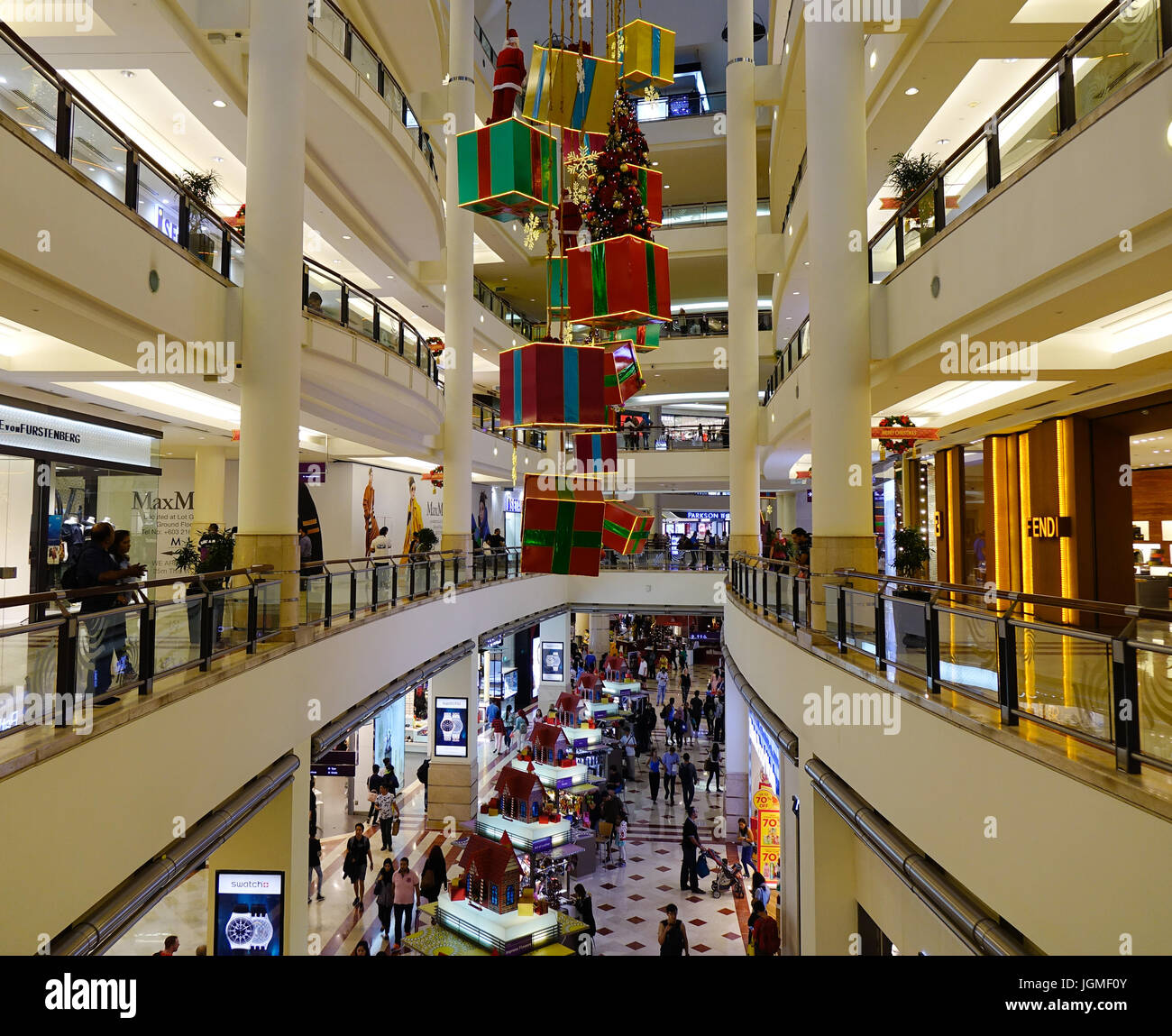 KUALA LUMPUR, MALAYSIA - JAN 2. Interior of Suria KLCC in KL, Malaysia ...