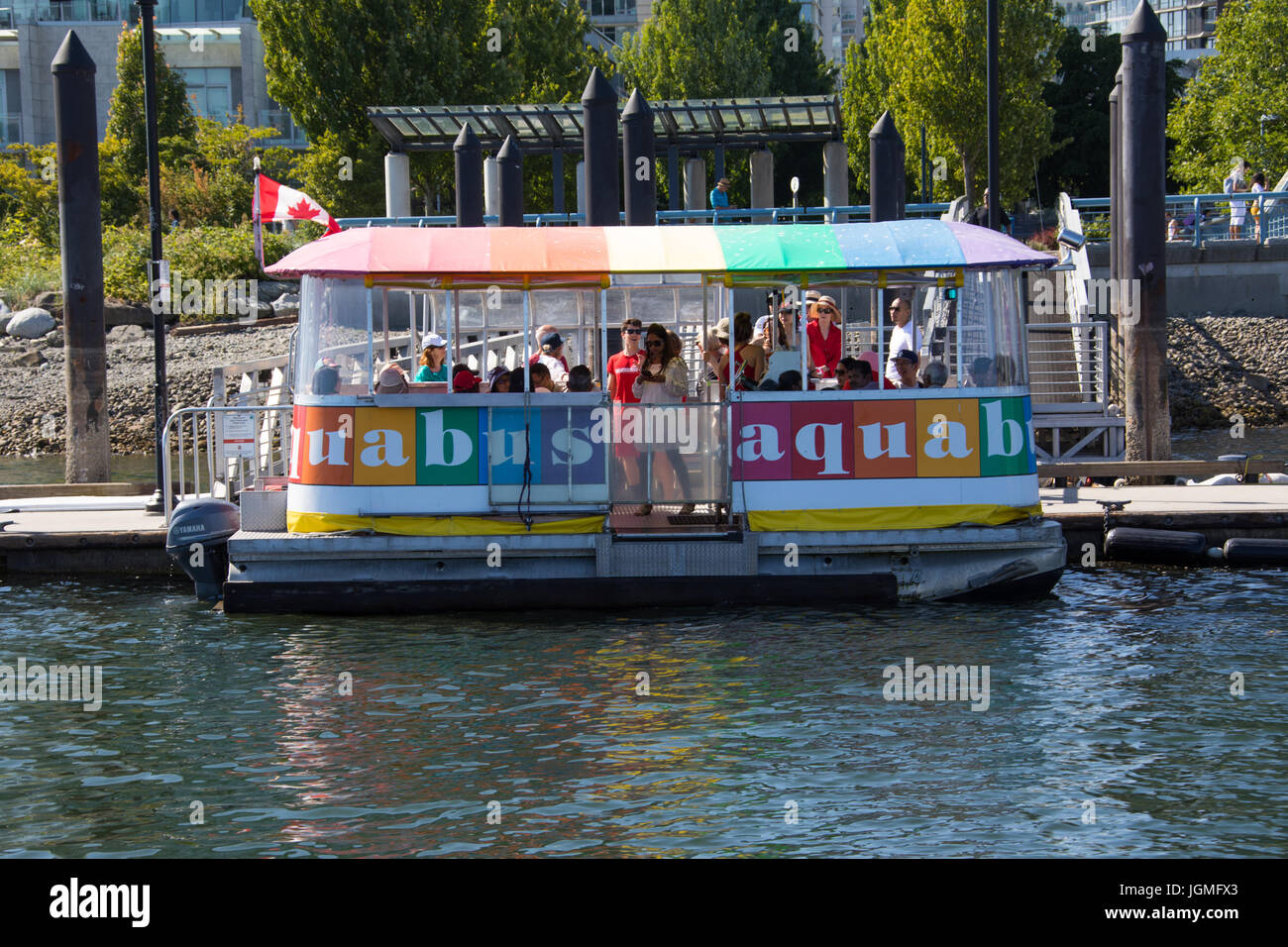 Aquabus, Tourist boat in False Creek, Vancouver, Canada Stock Photo