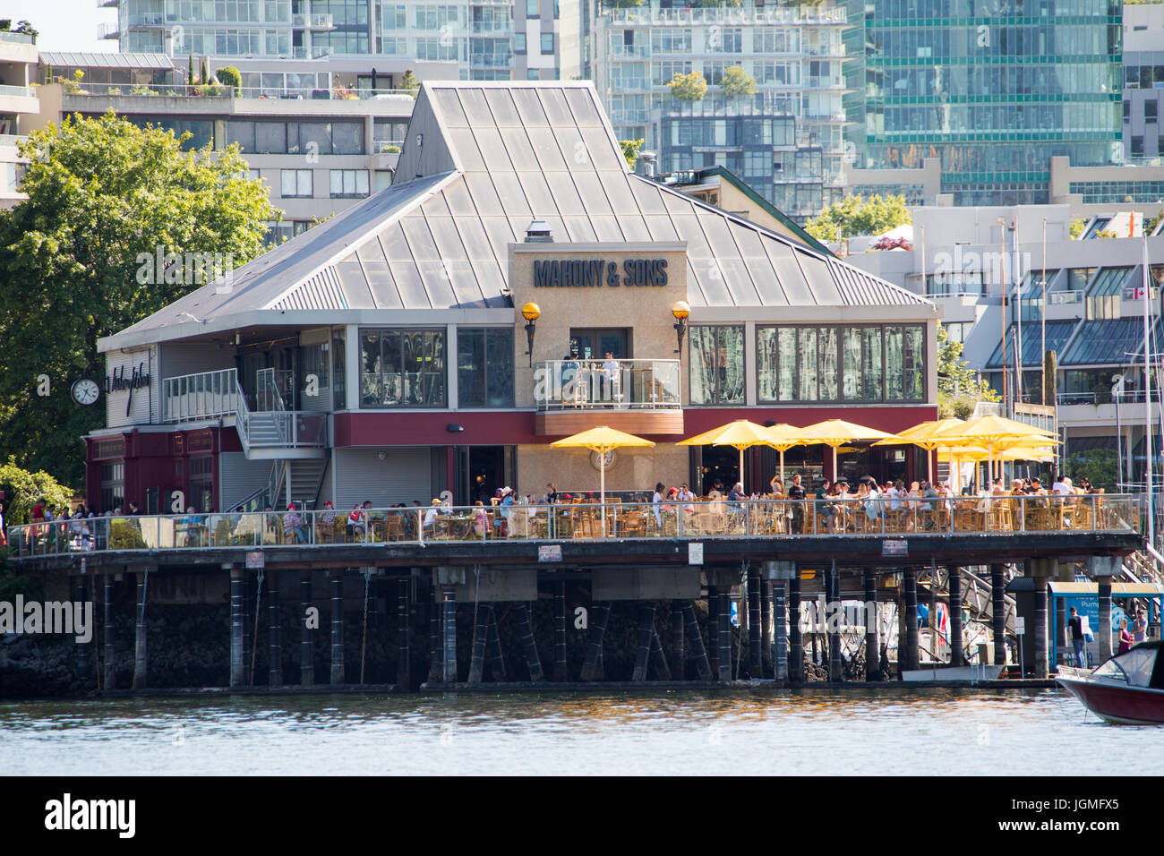 Mahony & Sons Restaurant, Stamps Landing, Vancouver, Canada Stock Photo