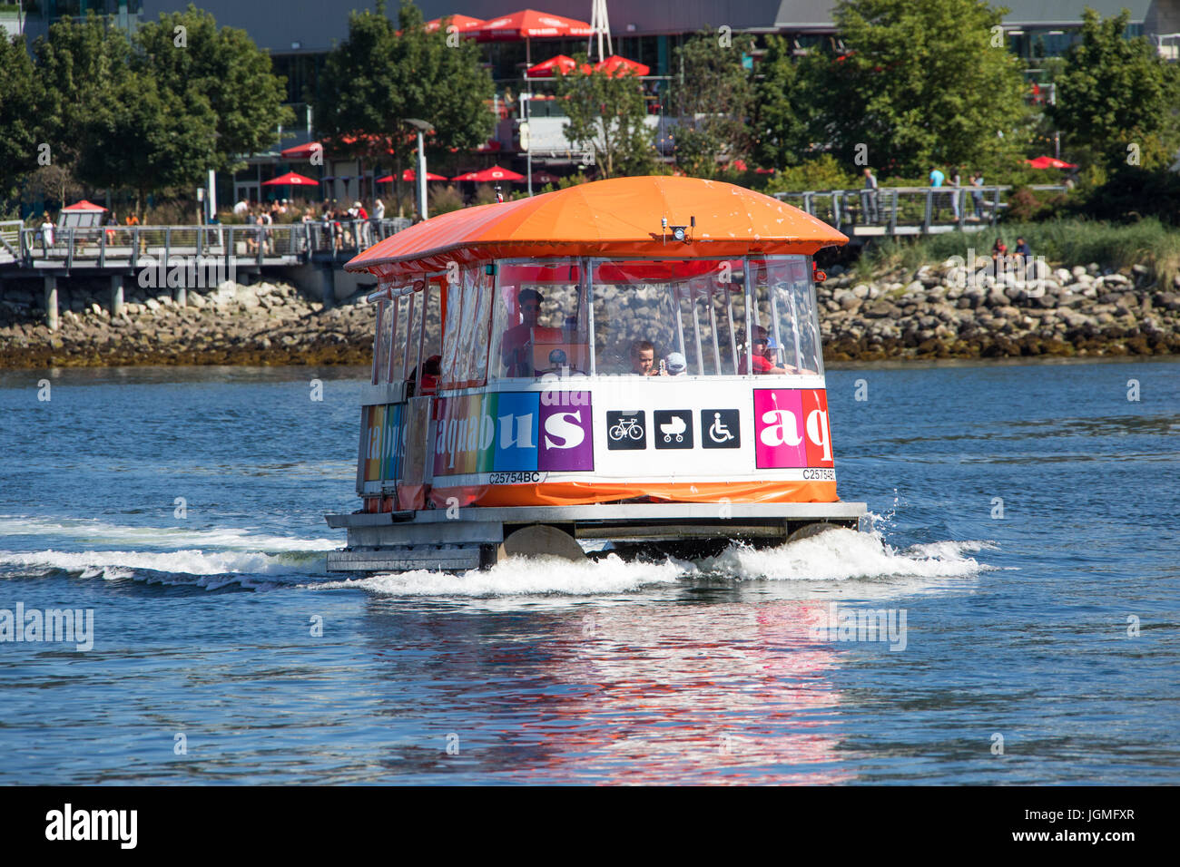 Aquabus, Tourist boat in False Creek, Vancouver, Canada Stock Photo