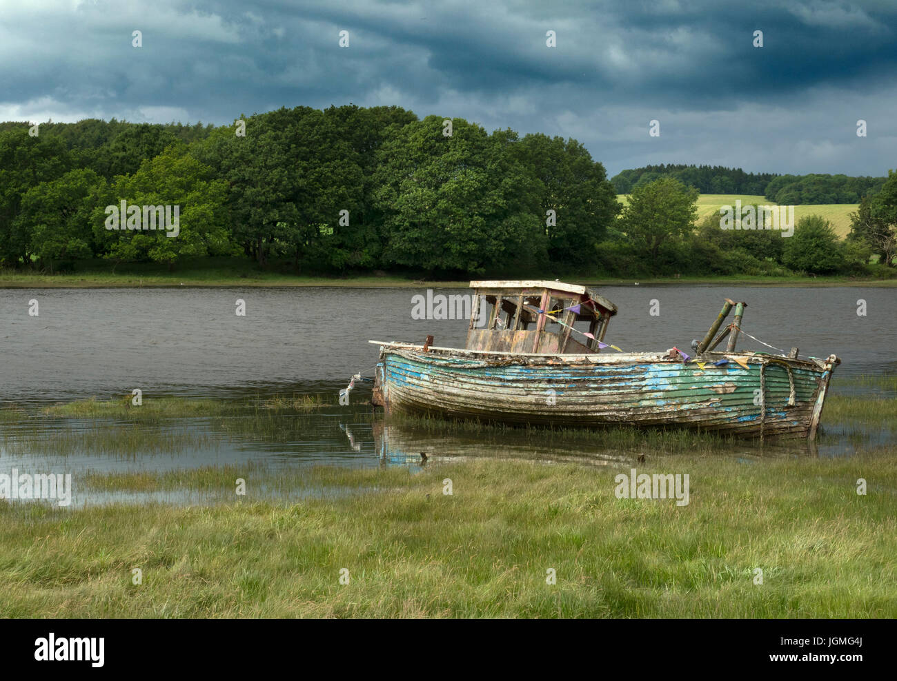 old boat by the Dee in Kirkcudbright Dumfries and Galloway, Scotland, UK Stock Photo