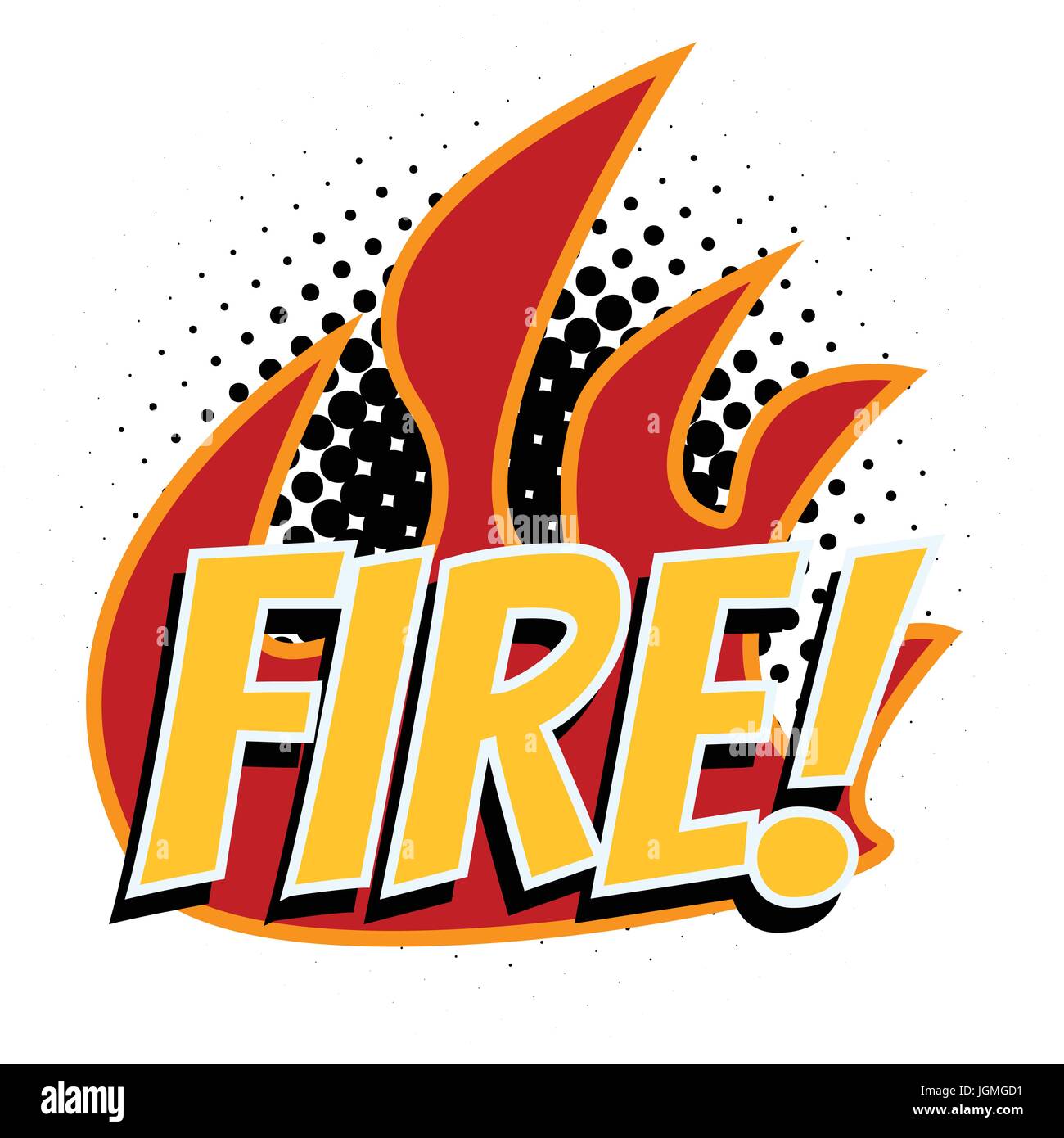 fire word pop art style Stock Vector