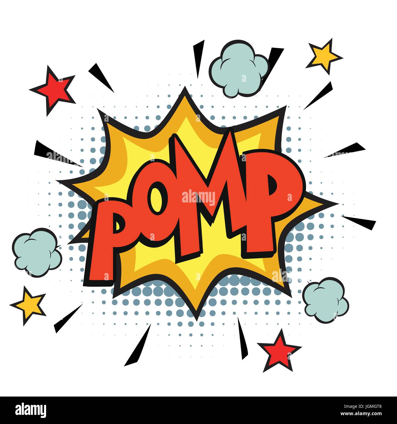 pomp comic word Stock Vector