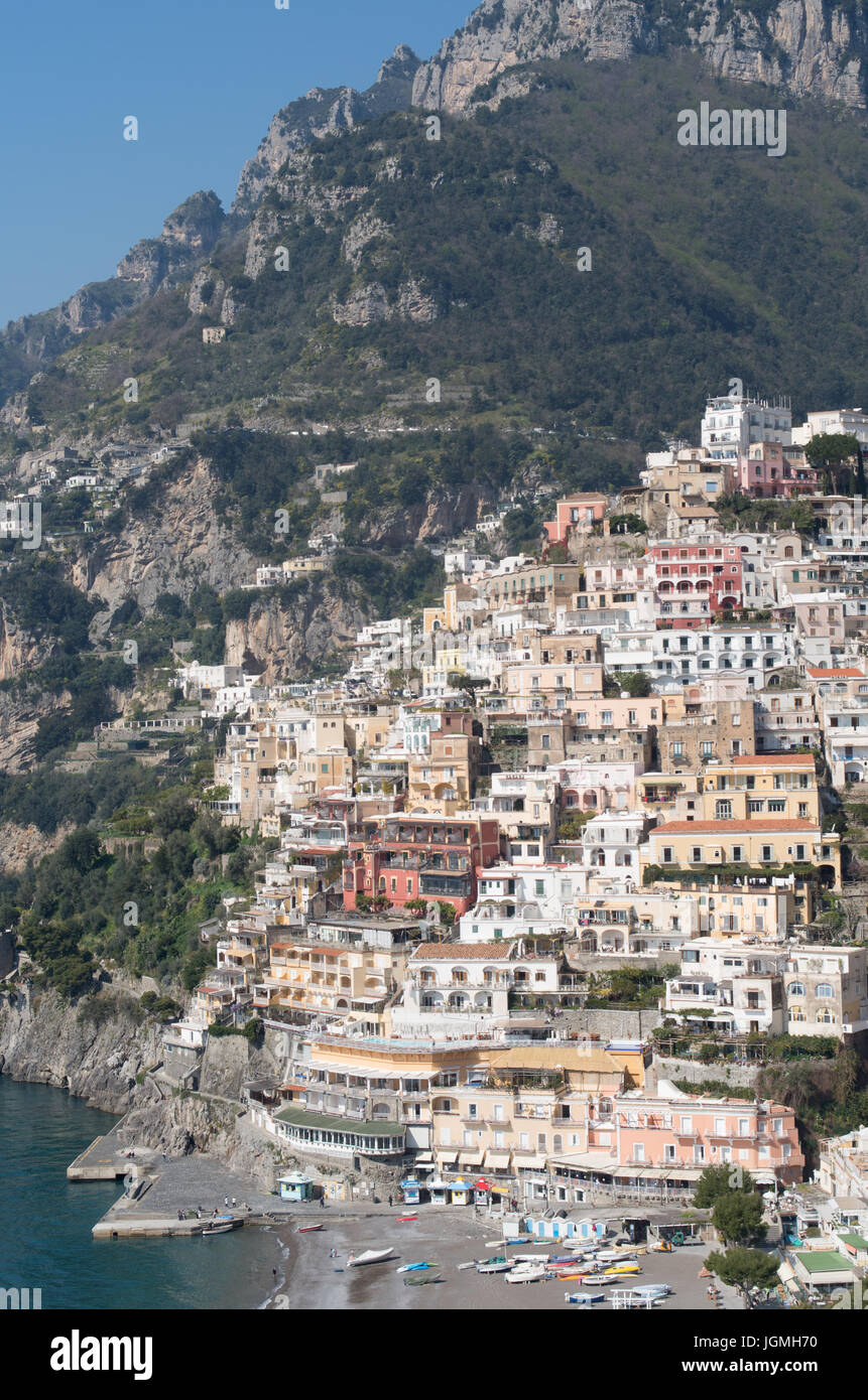 Italy, Campagnia region, Amalfi Coast. The town of Positano Stock Photo