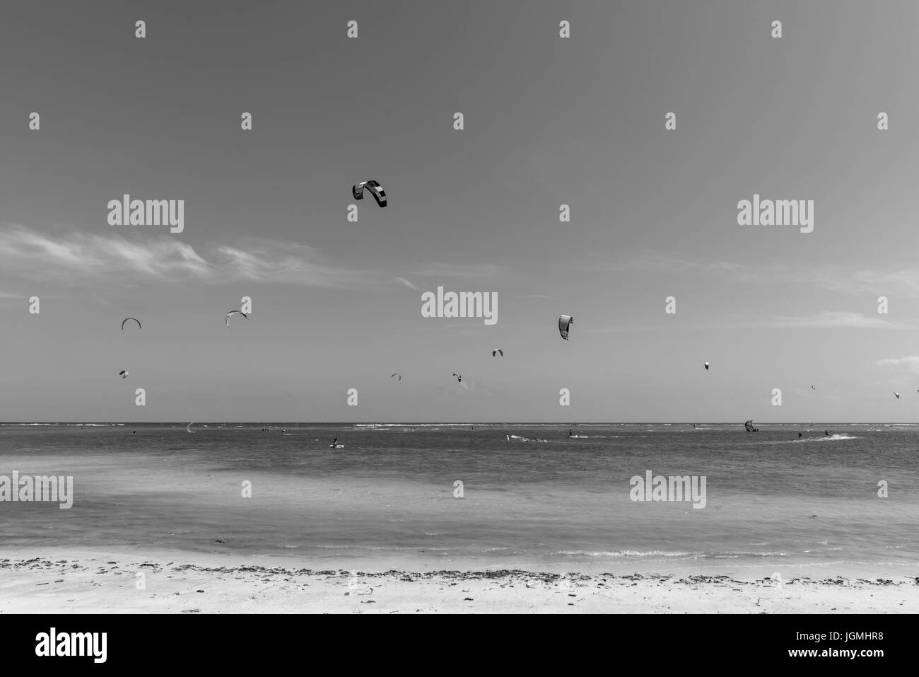 Beauty of windsurfing Black and White Stock Photos & Images - Alamy