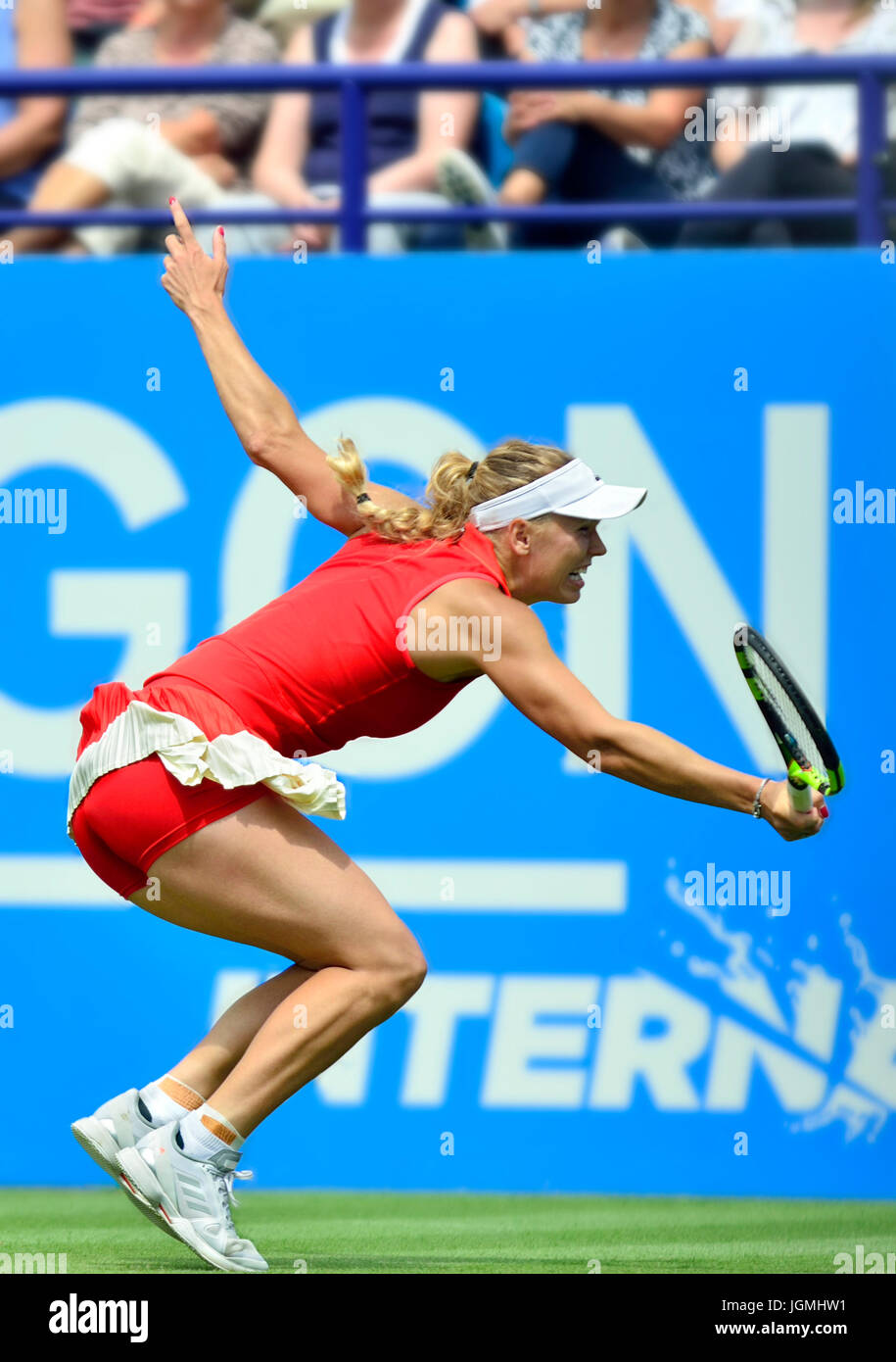Caroline Wozniacki (Denmark) playing at the Aegon International