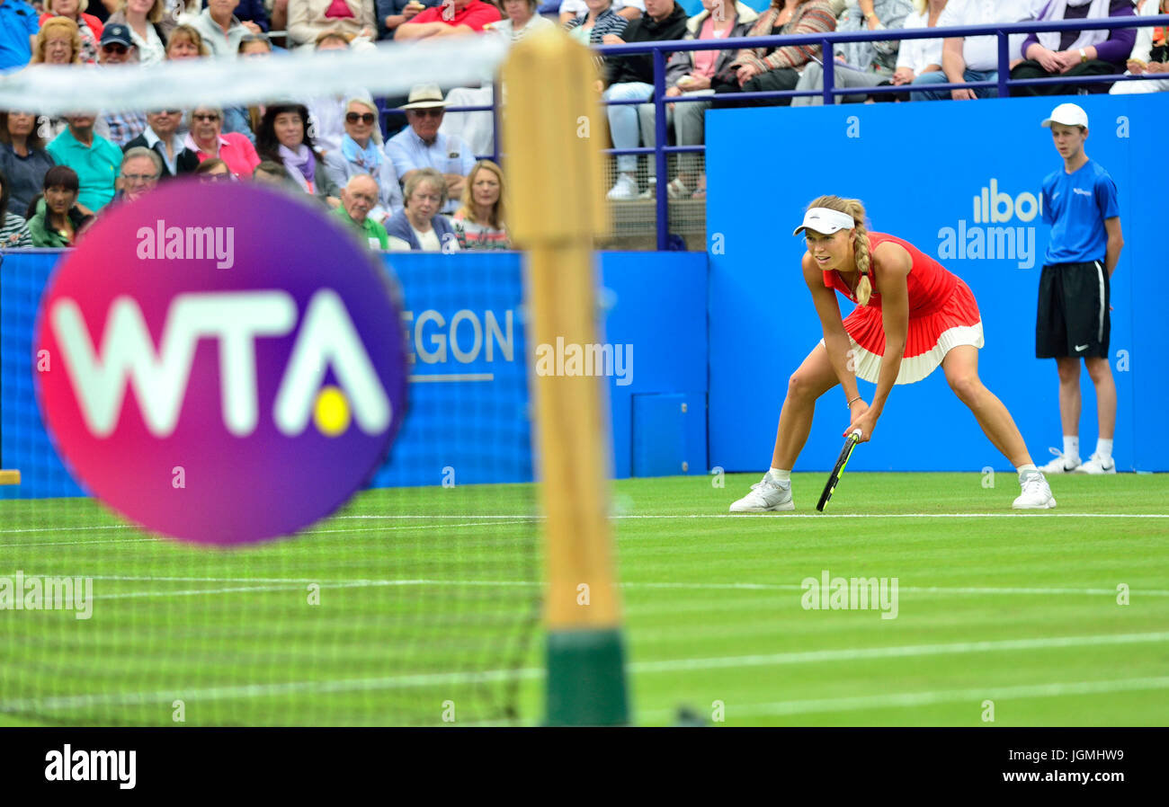 Caroline Wozniacki (Denmark) playing in the final at the Aegon International, Eastbourne 2017. Stock Photo