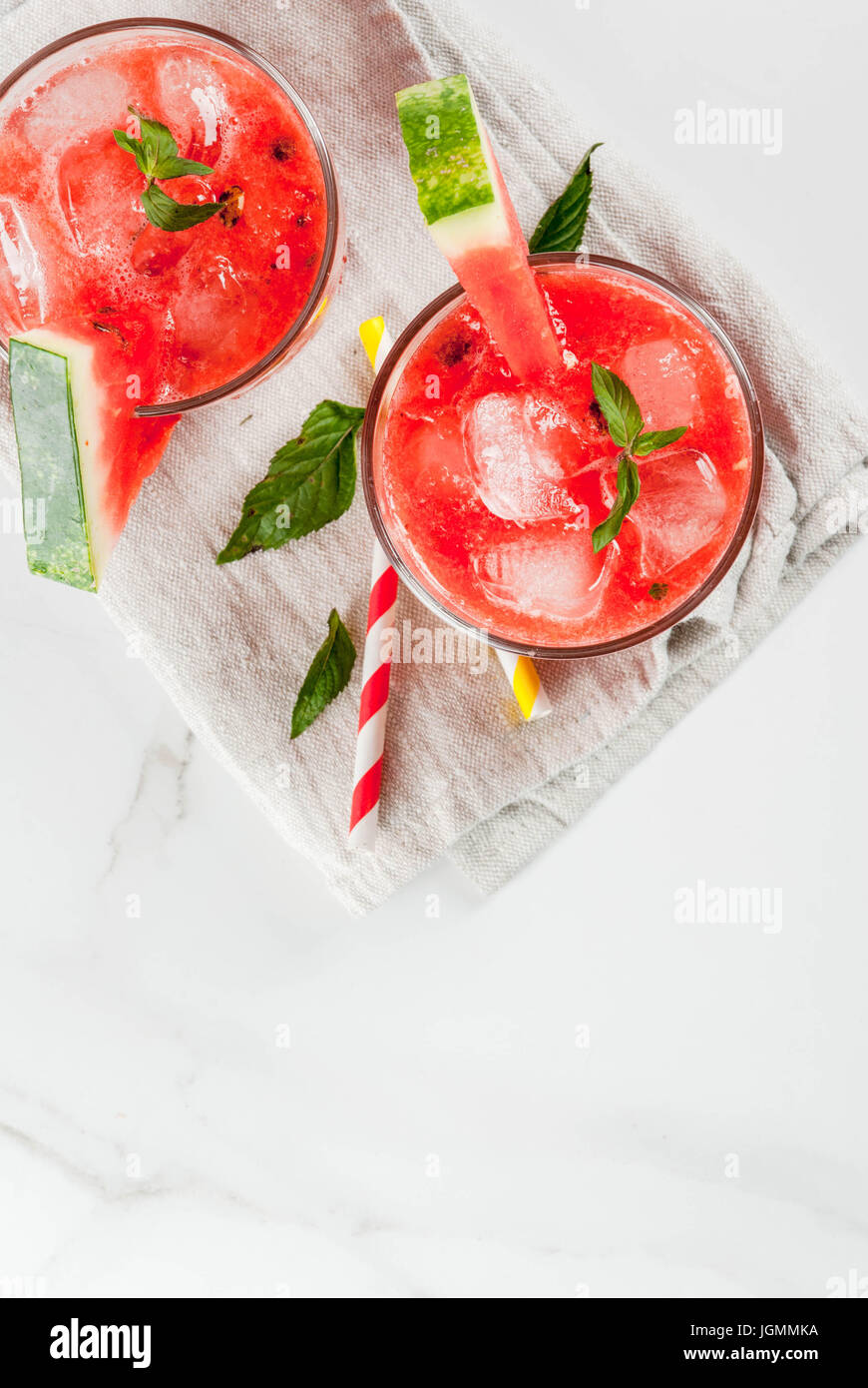 Summer drinks and cocktails. Watermelon vodka cooler cocktail or