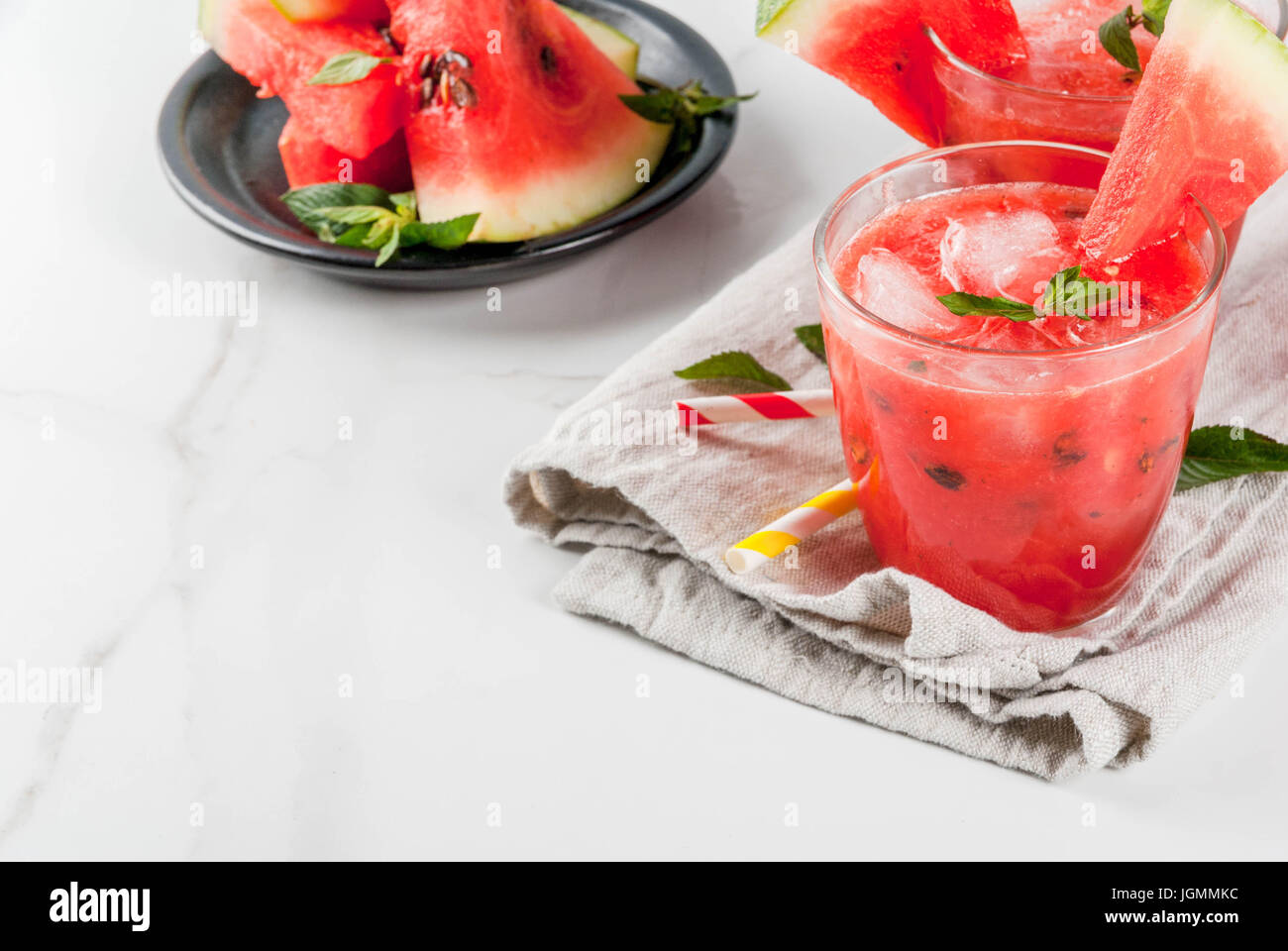 Summer drinks and cocktails. Watermelon vodka cooler cocktail or