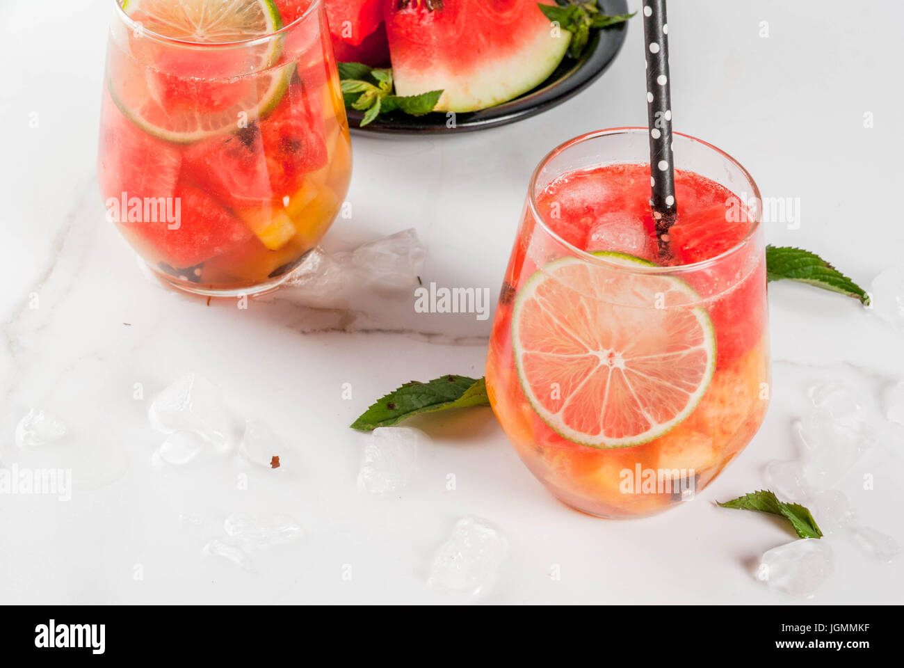 Summer Drinks And Cocktails Lemonade Homemade Sangria With Fresh Stock Photo Alamy