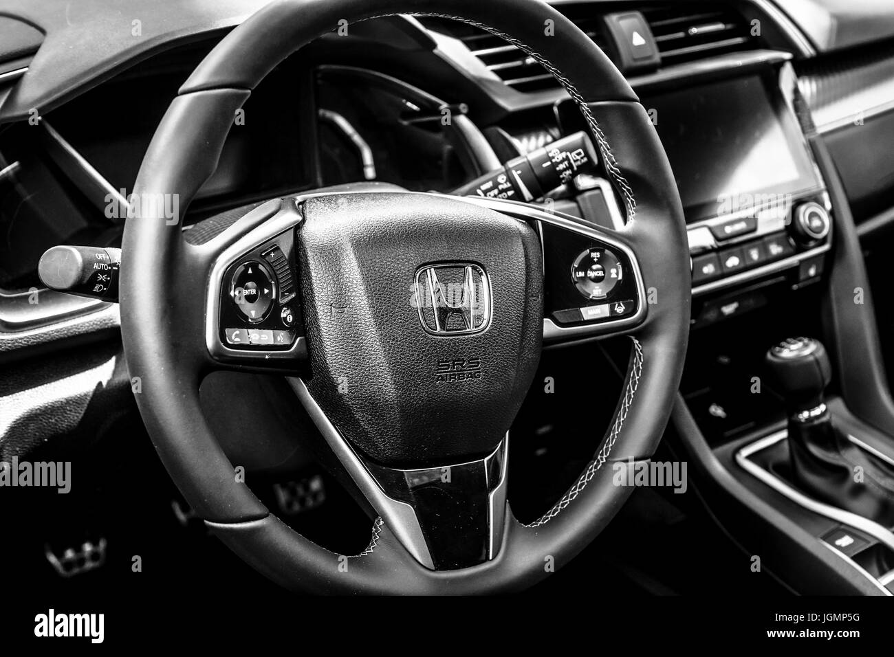 BERLIN JUNE 17 2017 Interior Of The Compact Car Honda Civic 1 5 