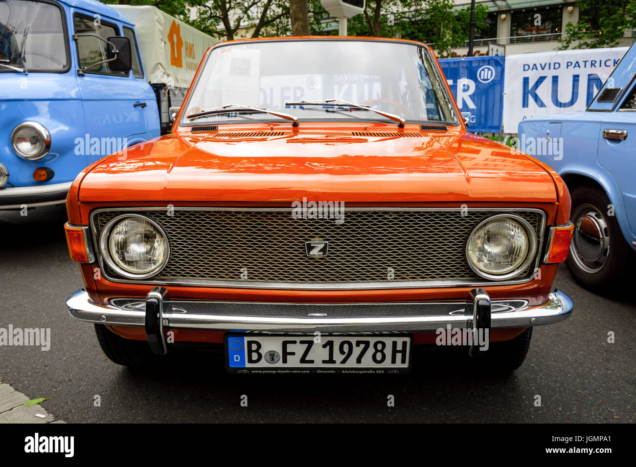BERLIN - JUNE 17, 2017: Small family car Zastava 1100 Skala, 1978. Classic Days Berlin 2017. Stock Photo