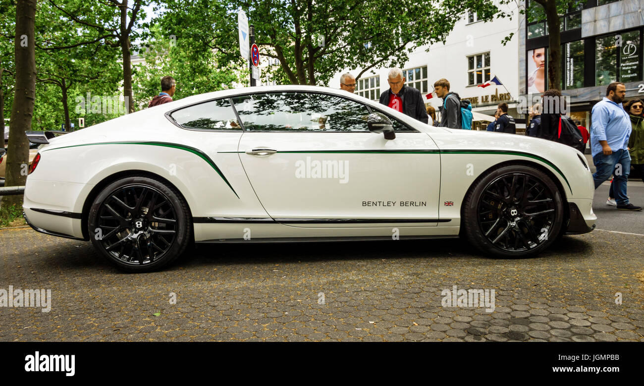 BERLIN - JUNE 17, 2017: Personal luxury car Bentley Continental GT, 2017. Classic Days Berlin 2017. Stock Photo