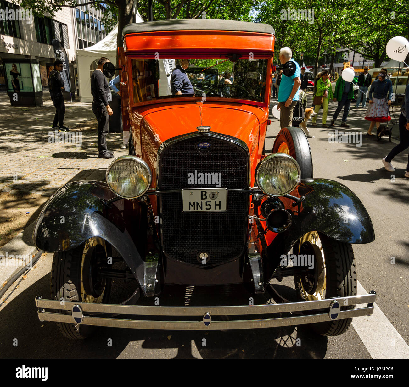 BERLIN - JUNE 17, 2017: Vintage car Ford Model A Panel Truck. Classic Days Berlin 2017. Stock Photo
