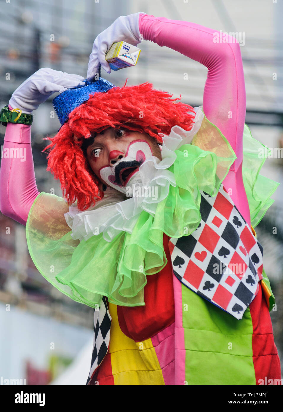 Clown at a street festival in Bangkok, Thailand Stock Photo