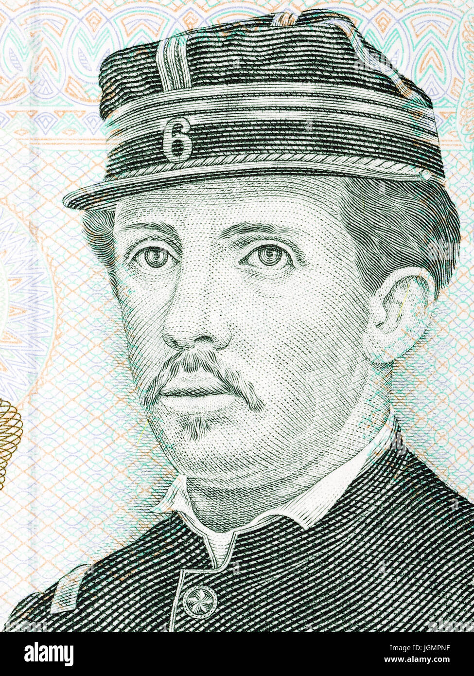 Ignacio Carrera Pinto portrait from Chilean money Stock Photo - Alamy