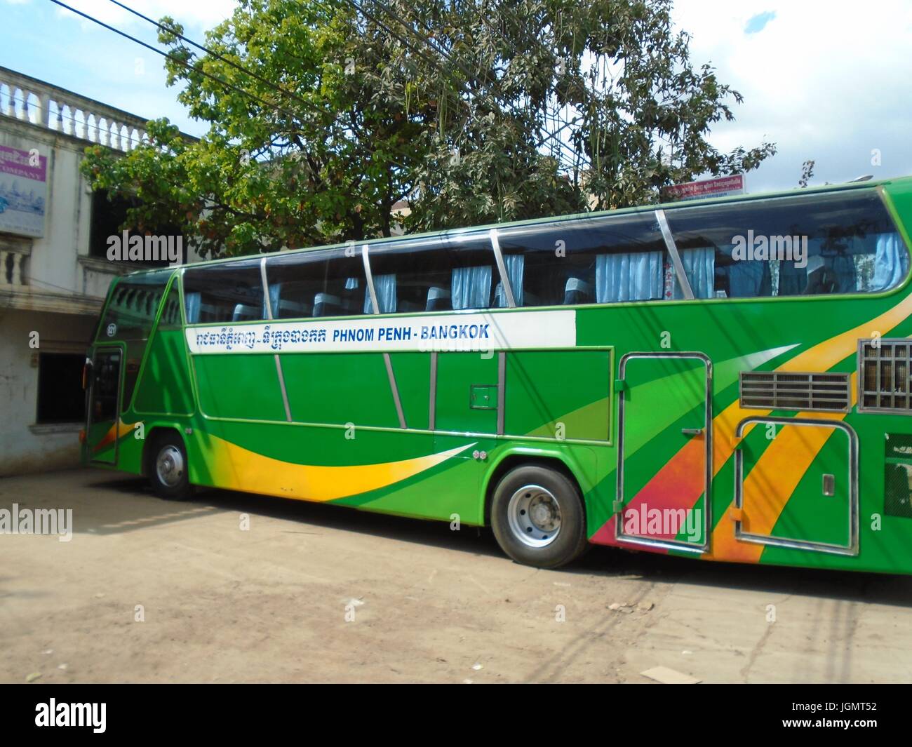 Bus Stop to Phnom Penh in Poipet Banteay Meanchey Province Cambodia a