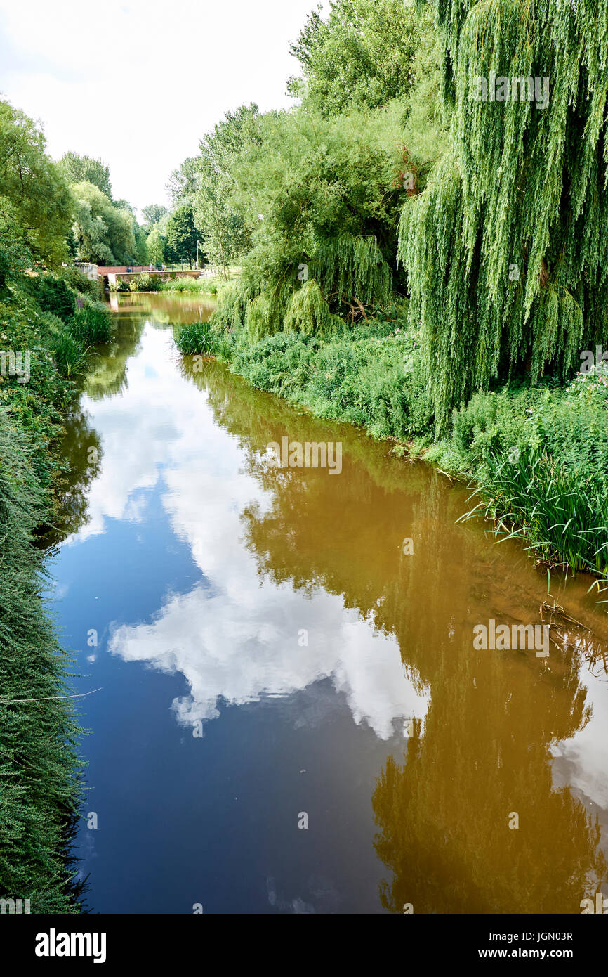 River Weaver From Welsh Row, Nantwich, Cheshire, UK Stock Photo