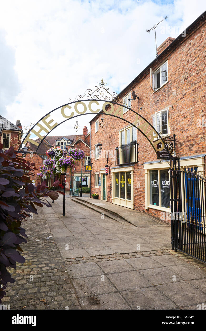 Entrance To Cocoa Yard, Nantwich, Cheshire, UK Stock Photo