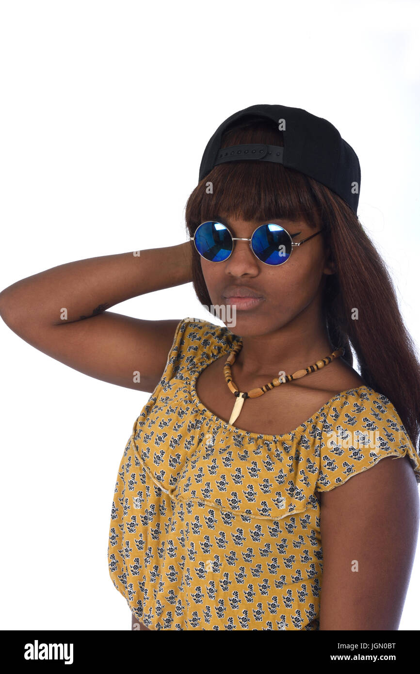 Black african teen girl adolescent posing hi-res stock photography and ...