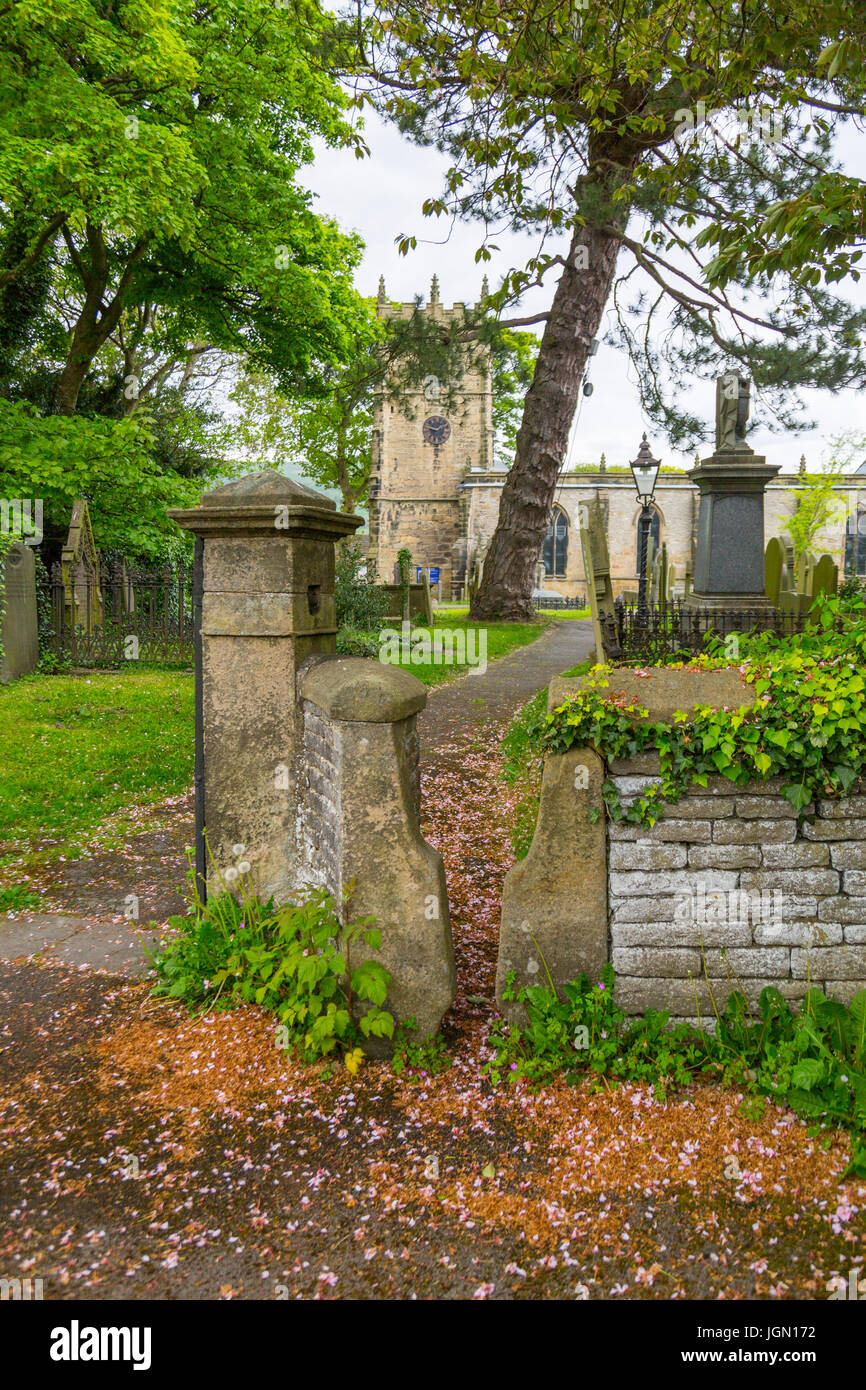 The squeeze gate at the entrance to the parish church in Castleton ...