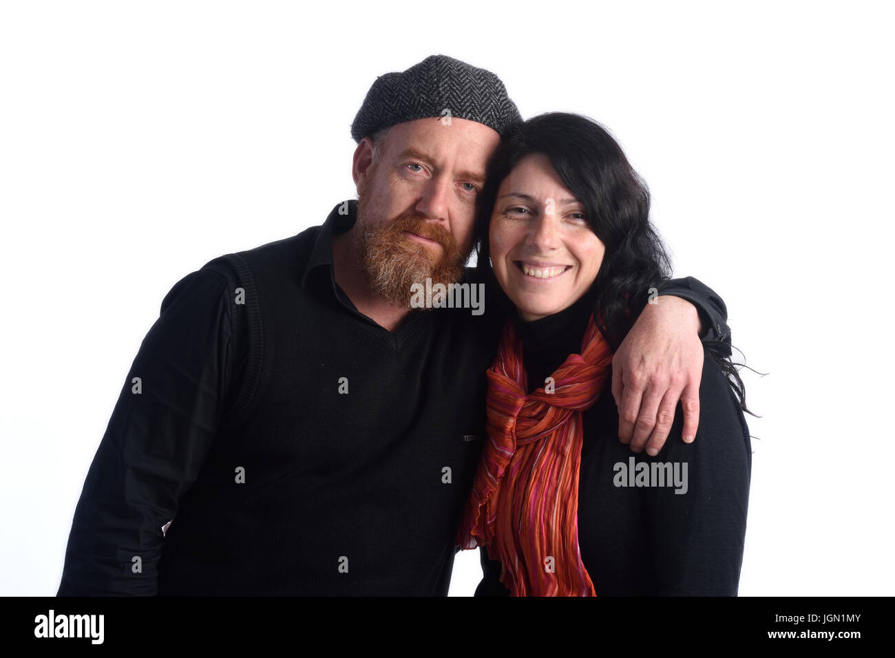 portrait of Couple on white background Stock Photo - Alamy