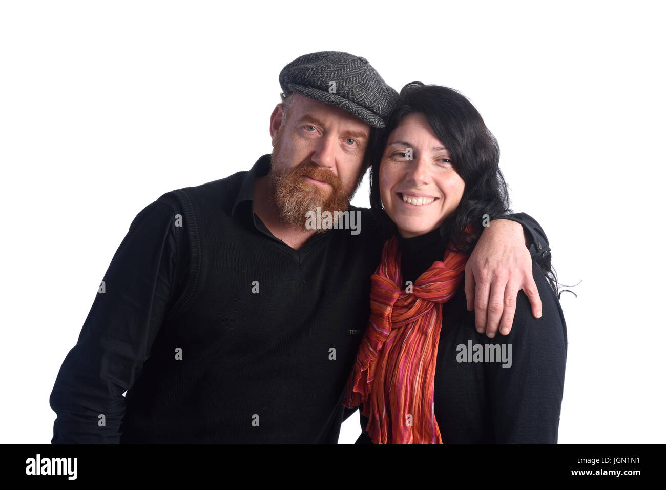 portrait of Couple on white background Stock Photo - Alamy