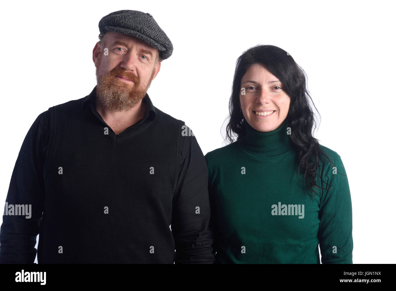 portrait of Couple on white background Stock Photo - Alamy