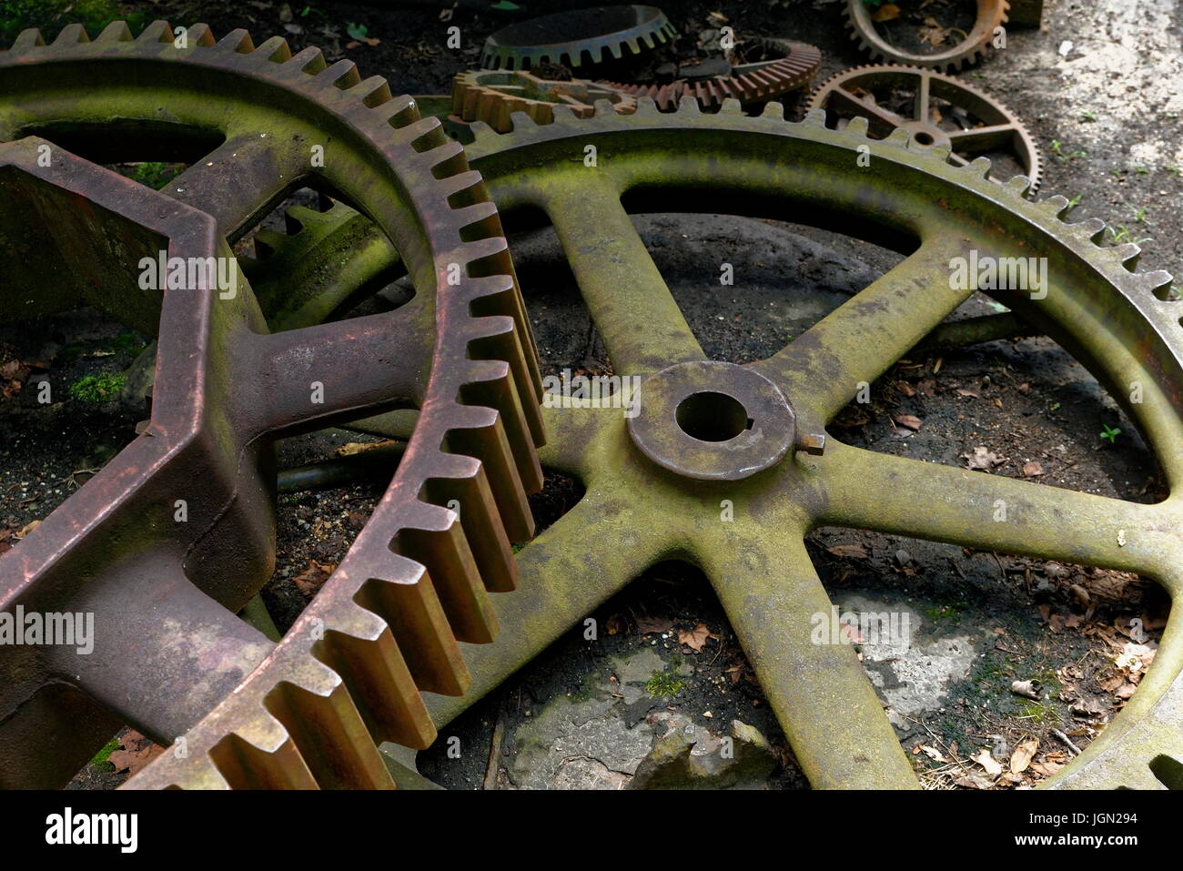 Large antique metal gears Stock Photo Alamy