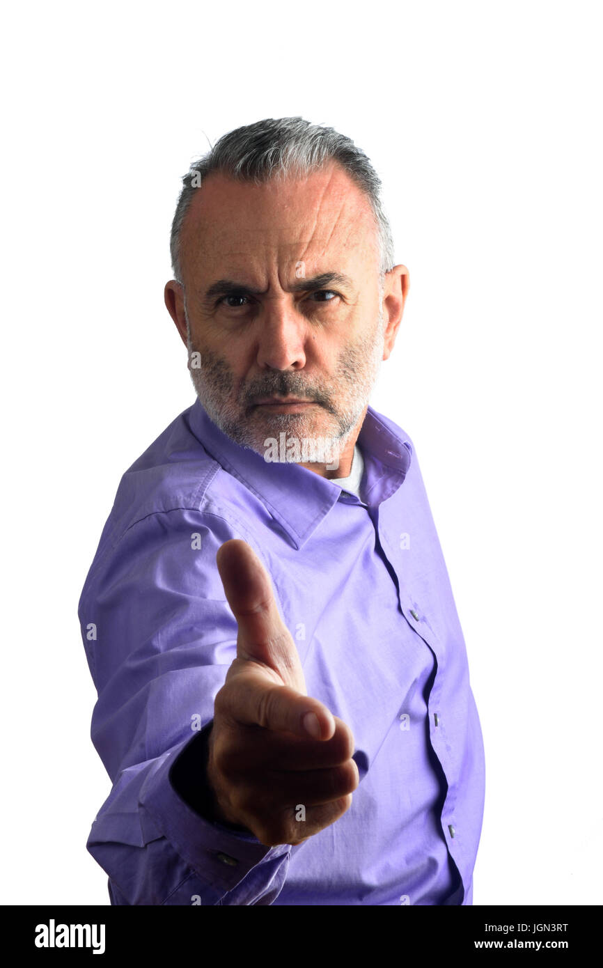 Man Points His Finger Menacingly. Stock Photo - Image of gesture, manager:  82781692