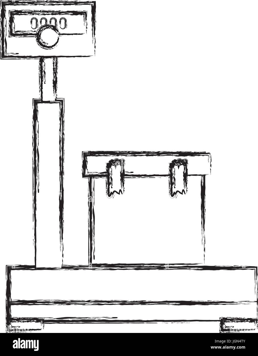 balance scale warehouse with box Stock Vector Image & Art - Alamy