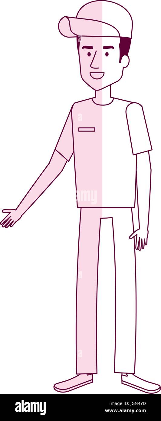 delivery worker avatar character vector illustration design Stock ...