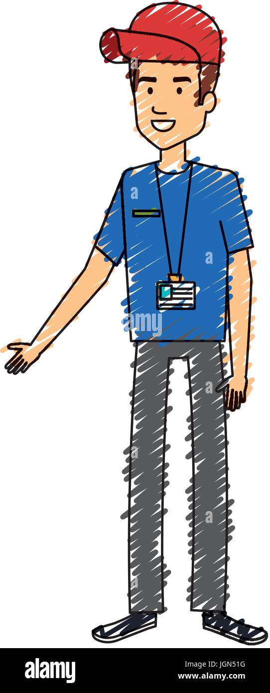 delivery worker avatar character vector illustration design Stock ...