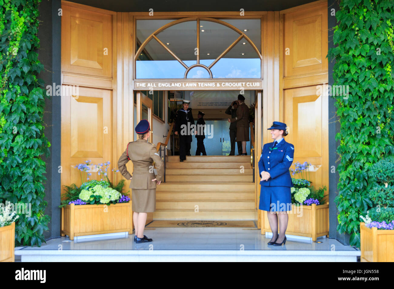 Official entrance to Centre Court during the Wimbledon Championships