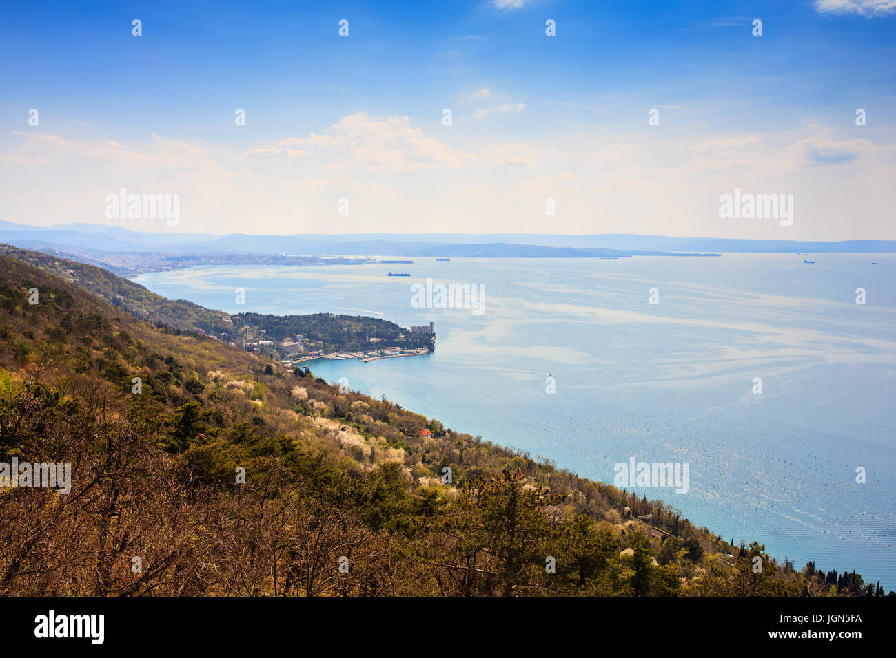 View of Trieste sea from Santa Croce, Italy Stock Photo - Alamy