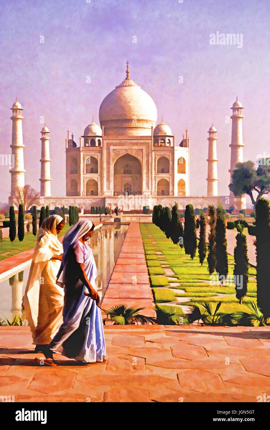 Taj mahal painting hi res stock photography and images Alamy
