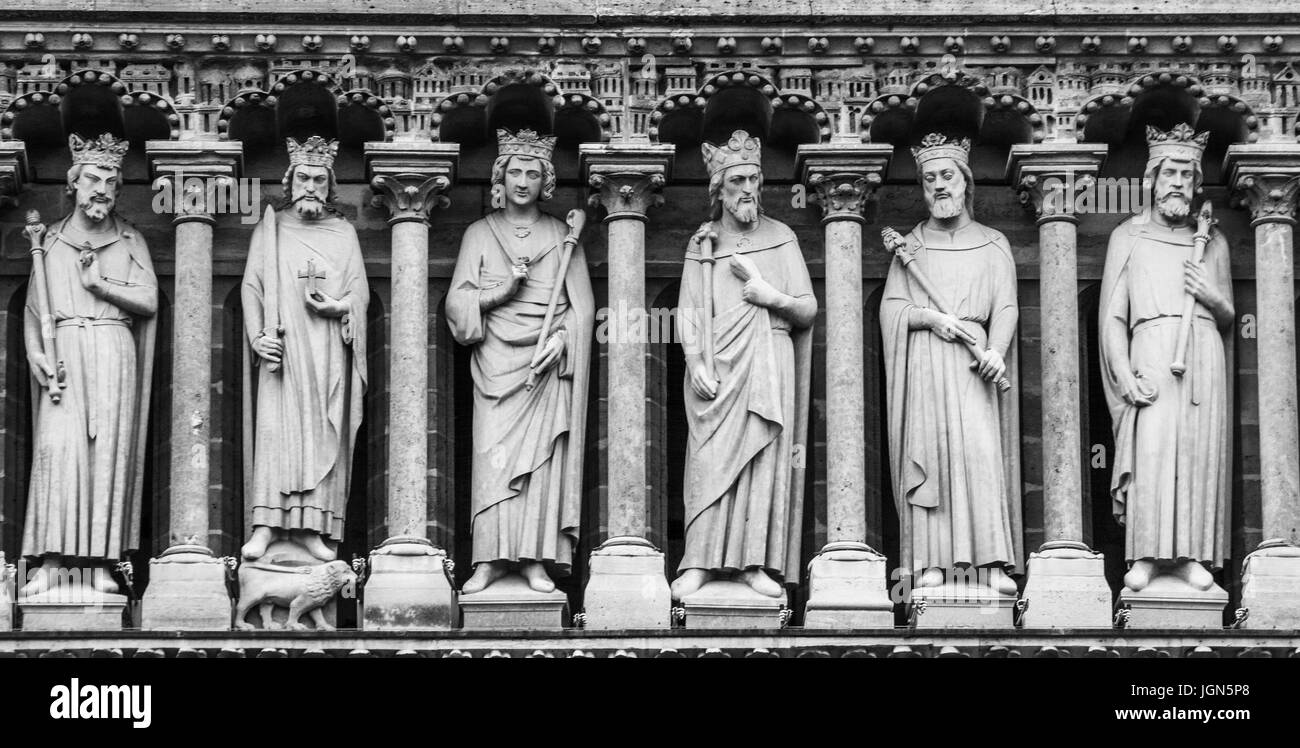 PARIS, FRANCE – 21 SEPTEMBER 2012: The statues and architectural elements of the main facade of the Grand Opera. 21 September, 2012. Paris, France. Stock Photo