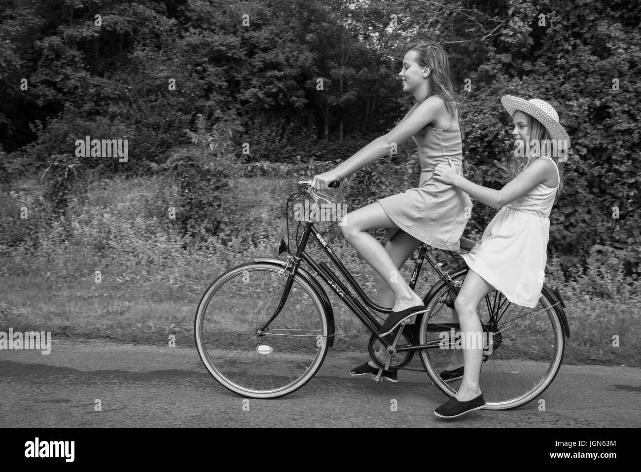 Young girls Black and White Stock Photos & Images - Alamy
