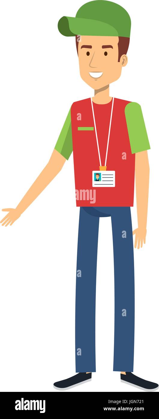 delivery worker avatar character vector illustration design Stock ...