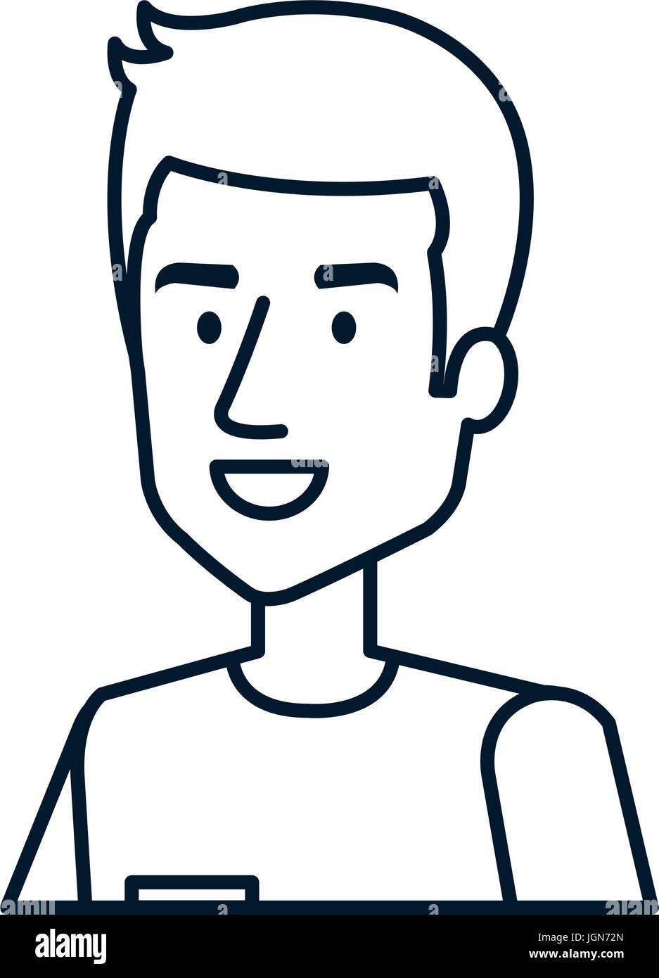 young man model avatar character vector illustration design Stock ...